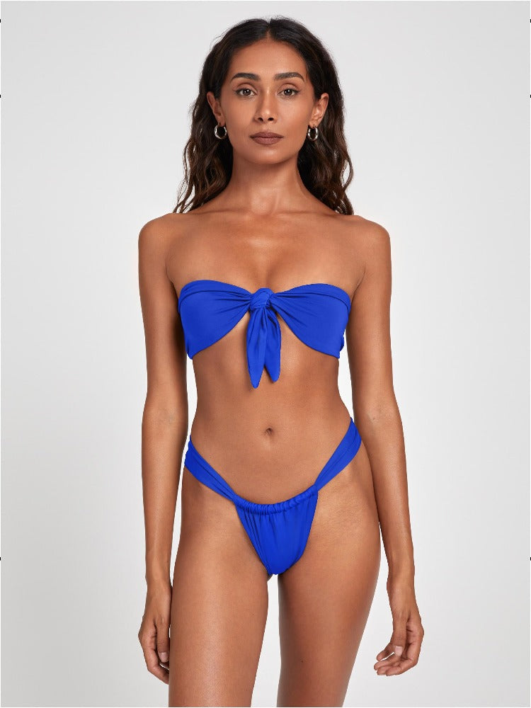 hyper blue bandeau bikini