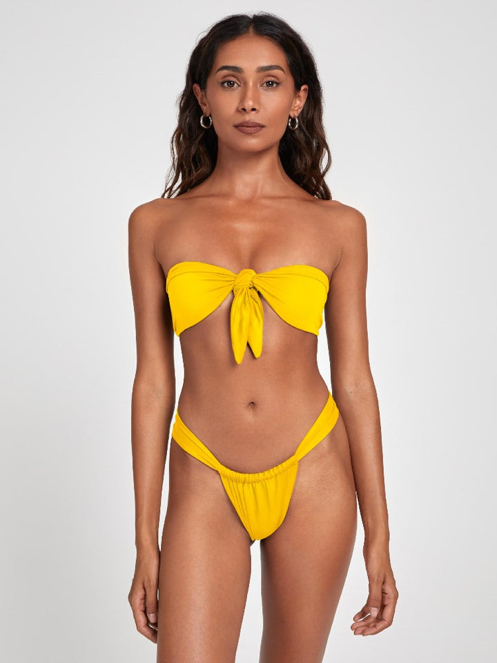 citrus yellow bandeau bikini